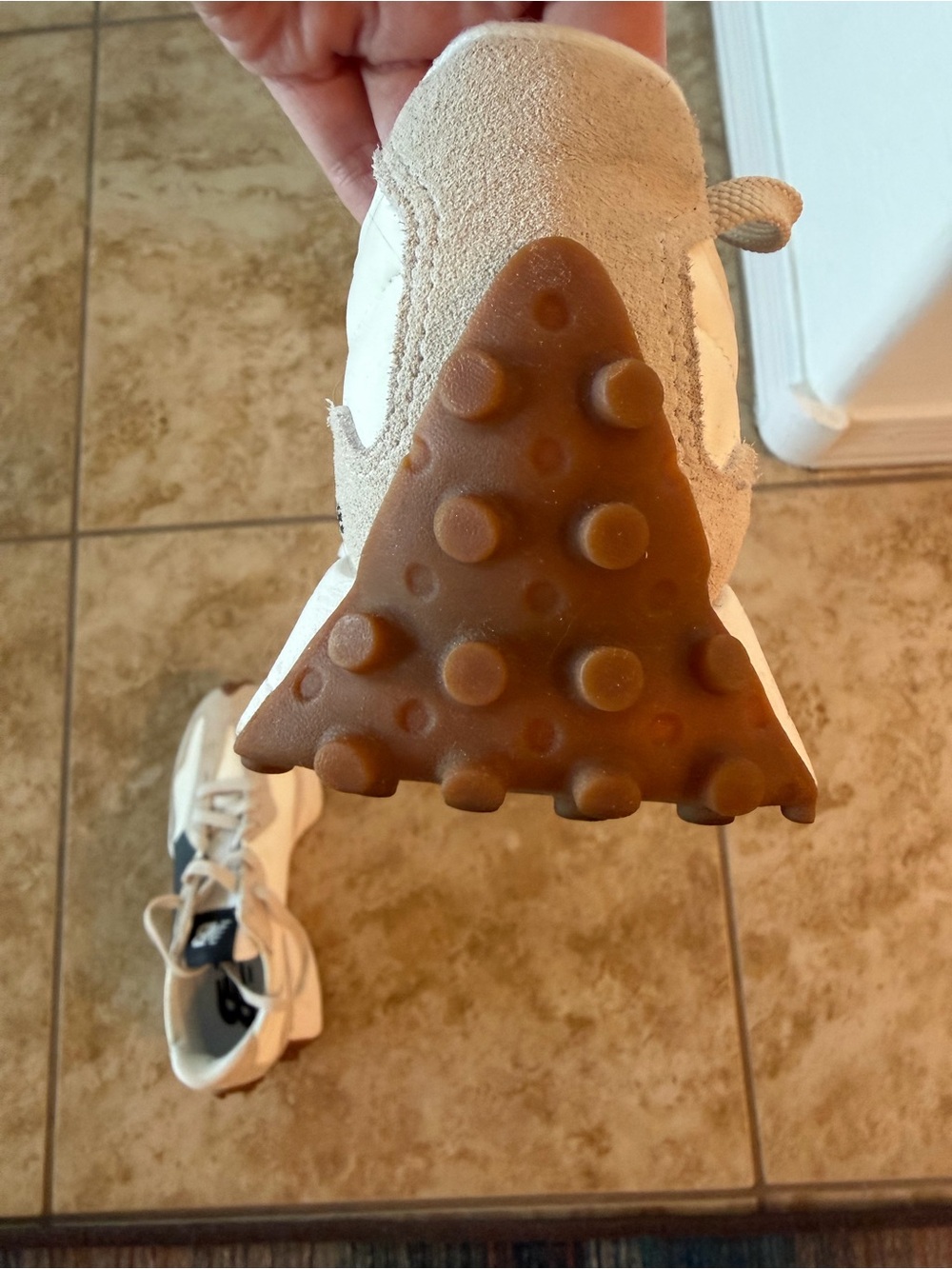 New Balance women’s White, Light Gray & Black Lace-Up Sneakers - Picture 4 of 4